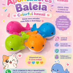 🐳 Apontador Baleia Colorful Kawaii 🐳