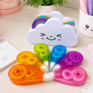 Fita Corretiva Rainbow Kawaii em Nuvem – 6 Cores Sortidas