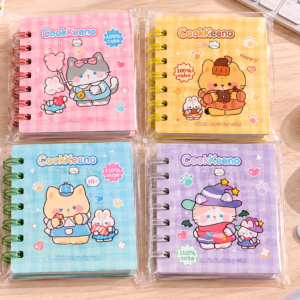 Mini Caderneta Kawaii com Capa Plástica  ✨