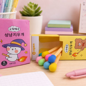 Borracha Palito de Fósforo Kawaii – Caixa com 8 Unidades