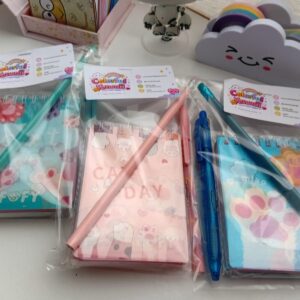 Kit Mini Bloquinho Kawaii com Caneta e lápis